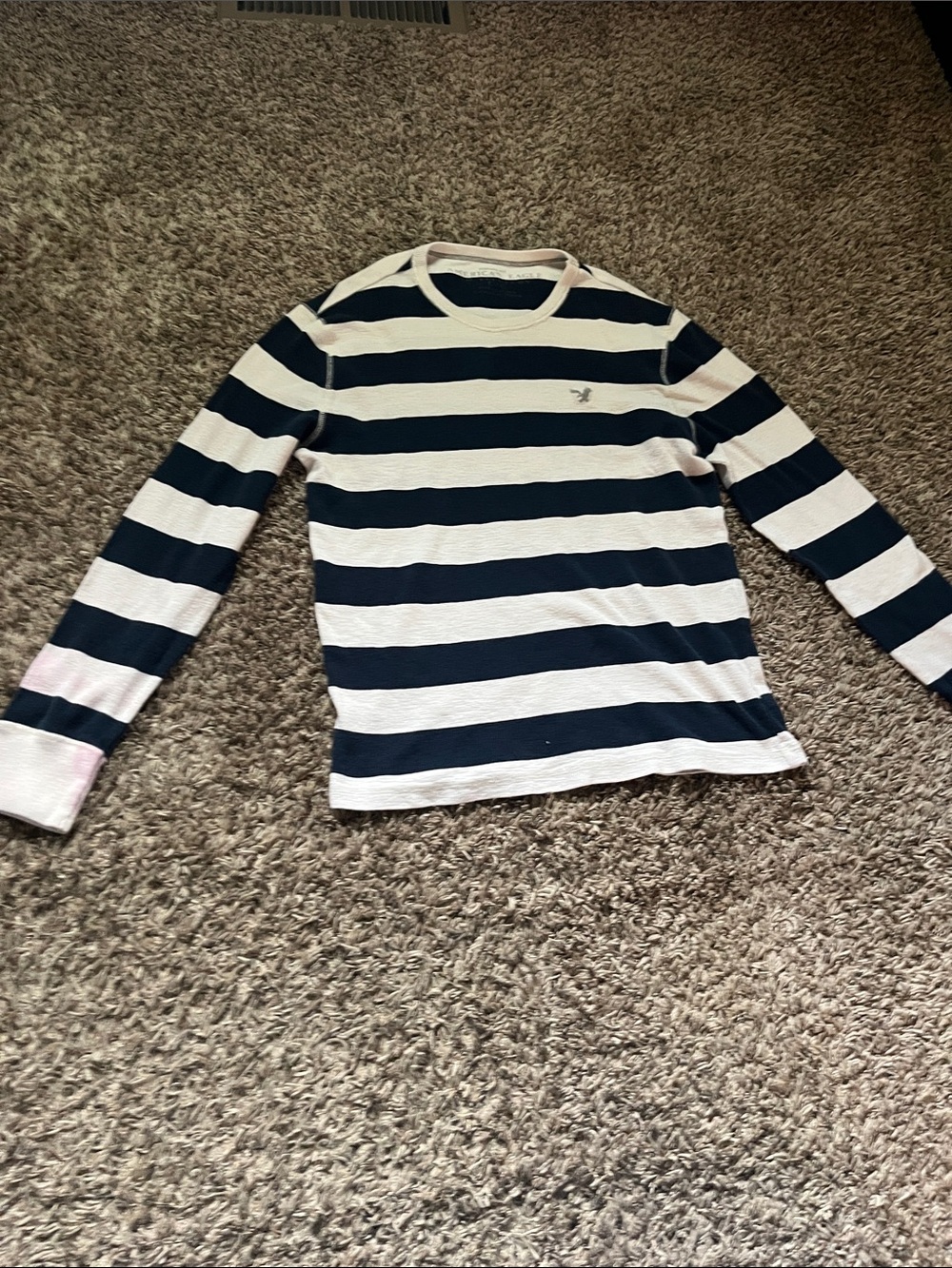 American Eagle Outfitters Navy & White Striped Long-Sleeve Tee